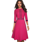 Retro patchwork A-line dress for women, view 12 - MRSLM