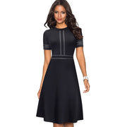 Retro patchwork A-line dress for women, view 13 - MRSLM