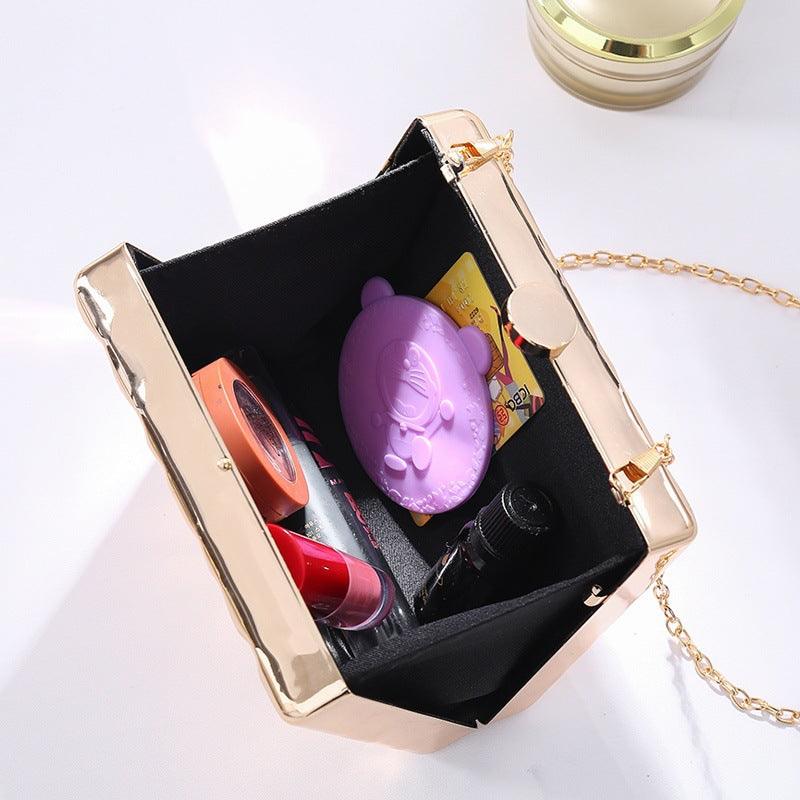 single shoulder embossed evening bag, view 4 - MRSLM