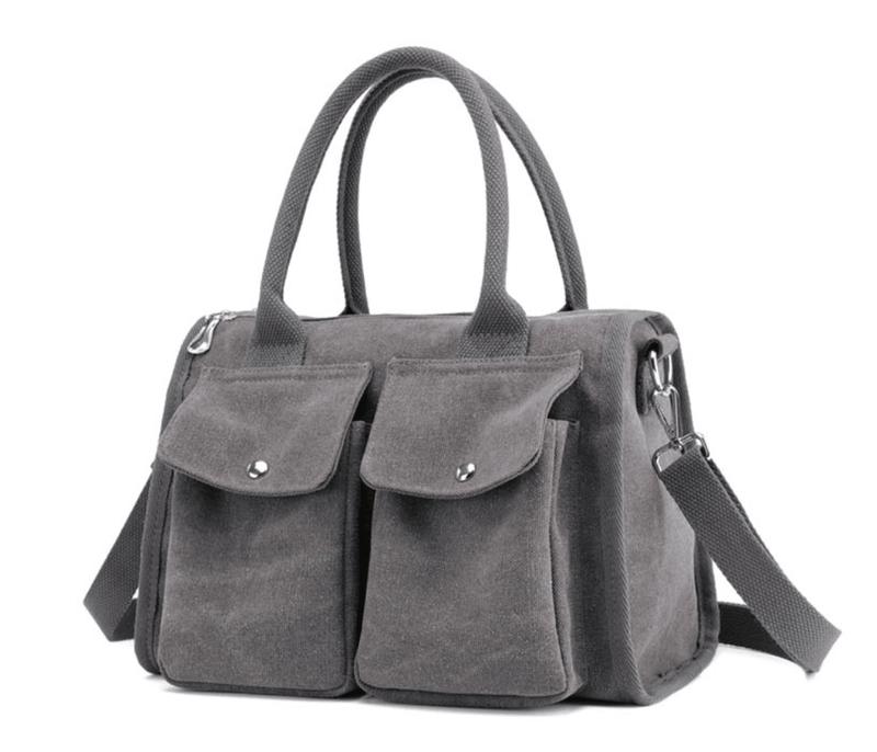 casual canvas crossbody hobo bag, view 4 - MRSLM
