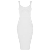 bodycon v-neck evening dress, view 13 - MRSLM