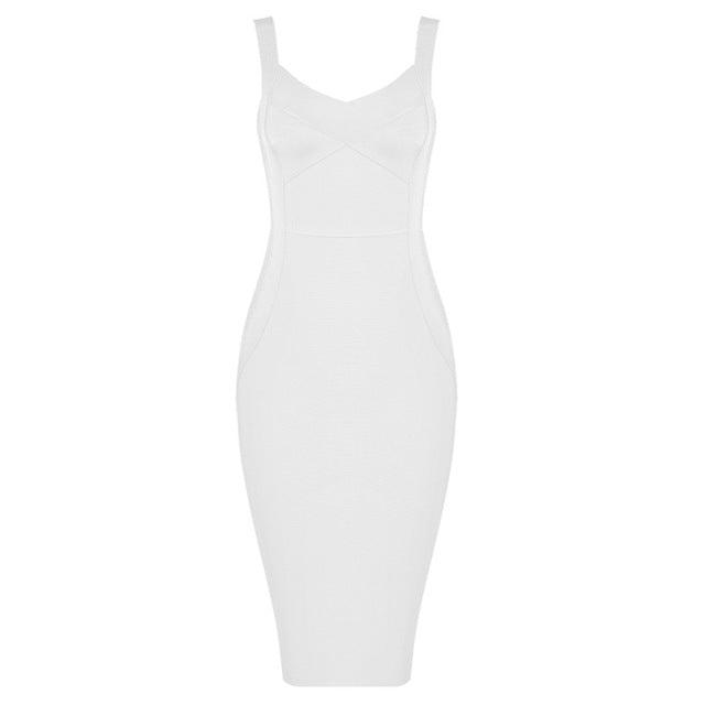 bodycon v-neck evening dress, view 13 - MRSLM