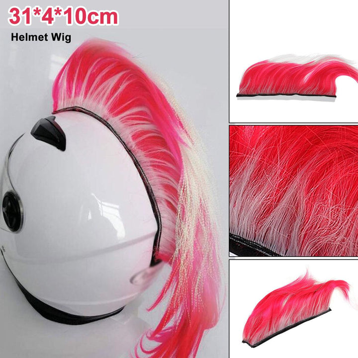 DIY Helmet Mohawk Hair Punk Hair Colorful Modeling Wig For Motorcycle - MRSLM