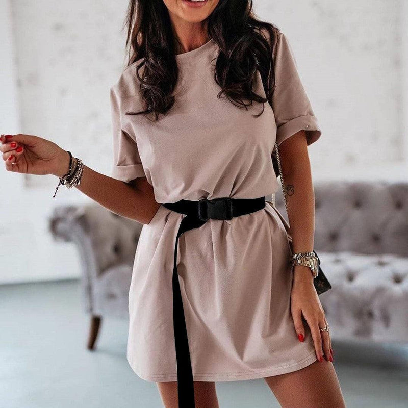 casual solid color dress - MRSLM