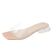 Women's thick heel half-drag mid-heel shoes, view 2 - MRSLM