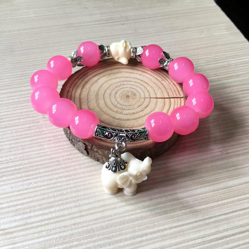 crystal elephant charm bracelet, view 5 - MRSLM