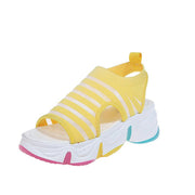 rainbow sole mid-heel slip-on sports sandals, view 3 - MRSLM