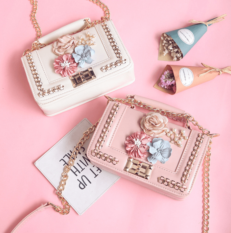 Blush Flora small square shoulder bag - MRSLM