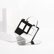 black and white one-shoulder messenger bag, view 6 - MRSLM