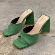Women's chunky heel square toe shoes, view 5 - MRSLM