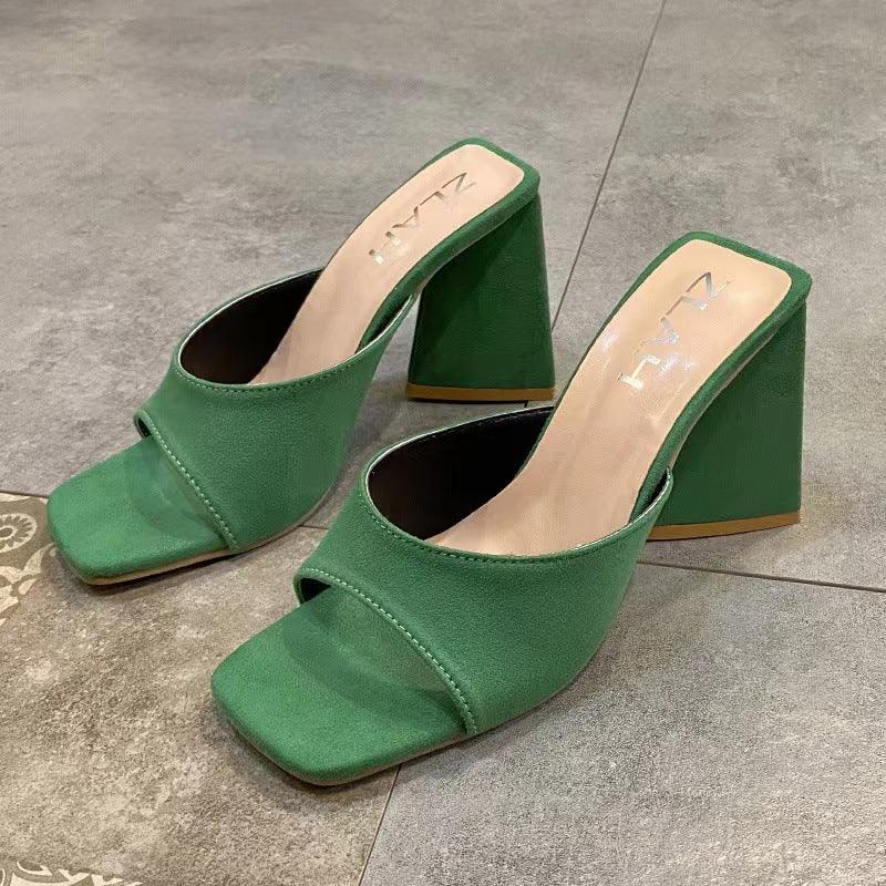 Women's chunky heel square toe shoes, view 5 - MRSLM