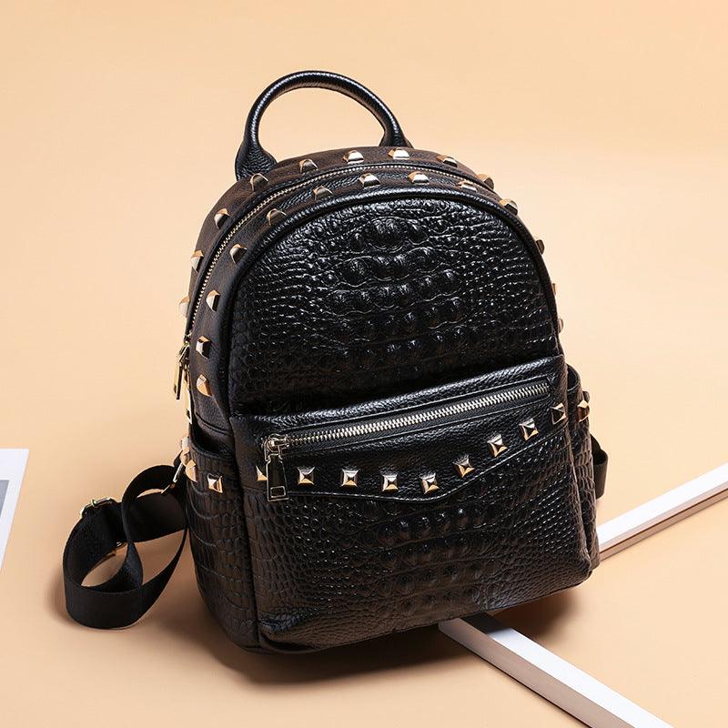 women's small square cowhide backpack, view 6 - MRSLM