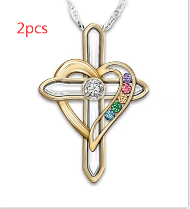 Cross love pendant clavicle chain, view 2 - MRSLM