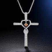 gold-plated zircon pendant necklace, view 13 - MRSLM