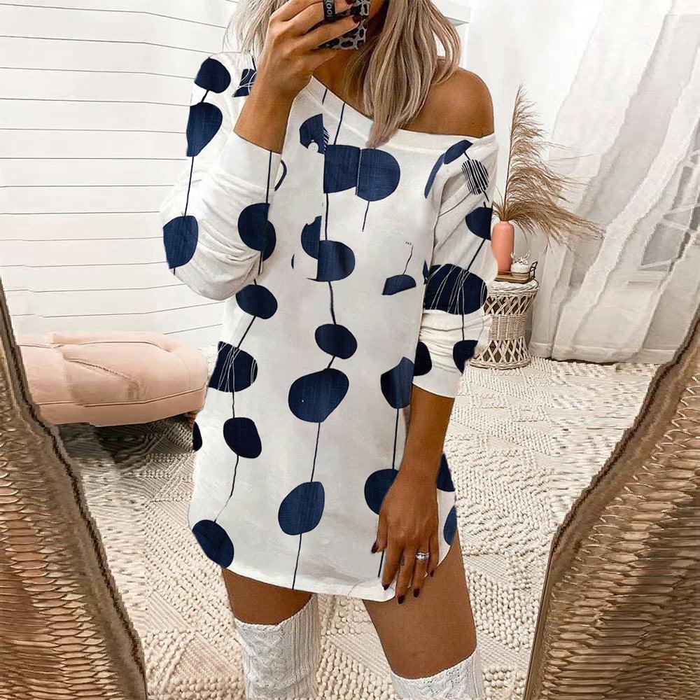 Se Xy Dress With Fashion Print And Long-sleeved Shirt