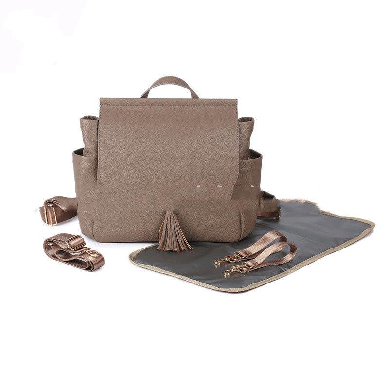 PU leather maternity backpack, view 4 - MRSLM