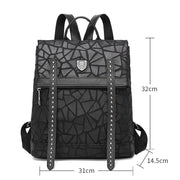 black leather women's backpack, view 3 - MRSLM
