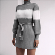 Women's half high collar knitted dress, view 4 - MRSLM