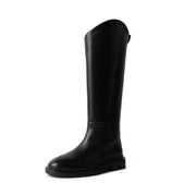 Women's high-tube PU boots, thick heel, view 2 - MRSLM