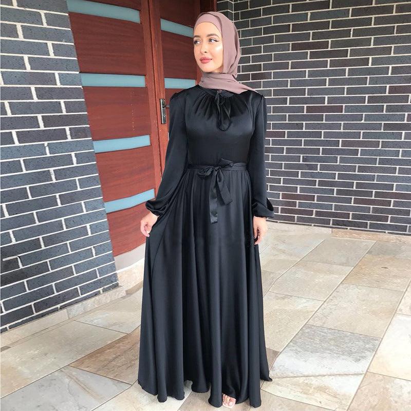 Modest long abaya maxi dress, view 2 - MRSLM