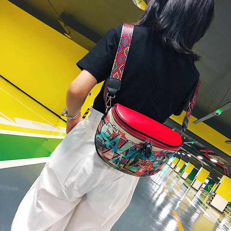 Women's Bag Wide Band Waist Bag Letter Single Shoulder Diagonal Bag Backpack - MRSLM