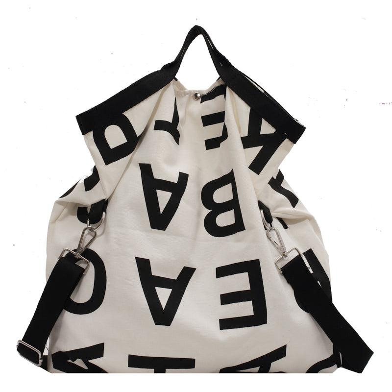 Large canvas letter tote bag, view 2 - MRSLM