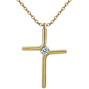 simple cross pendant necklace, view 3 - MRSLM