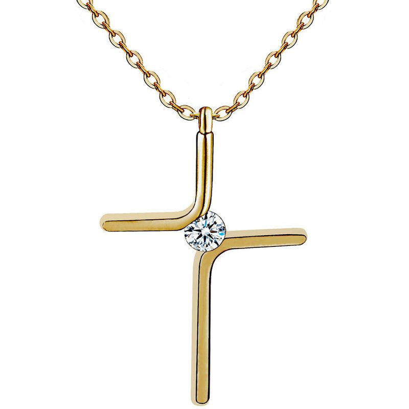 simple cross pendant necklace, view 3 - MRSLM