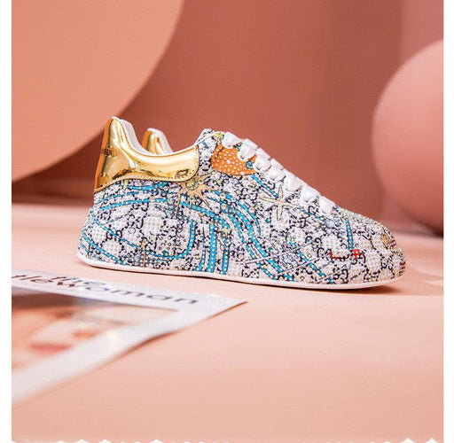 Trendy rhinestone platform casual shoes - MRSLM