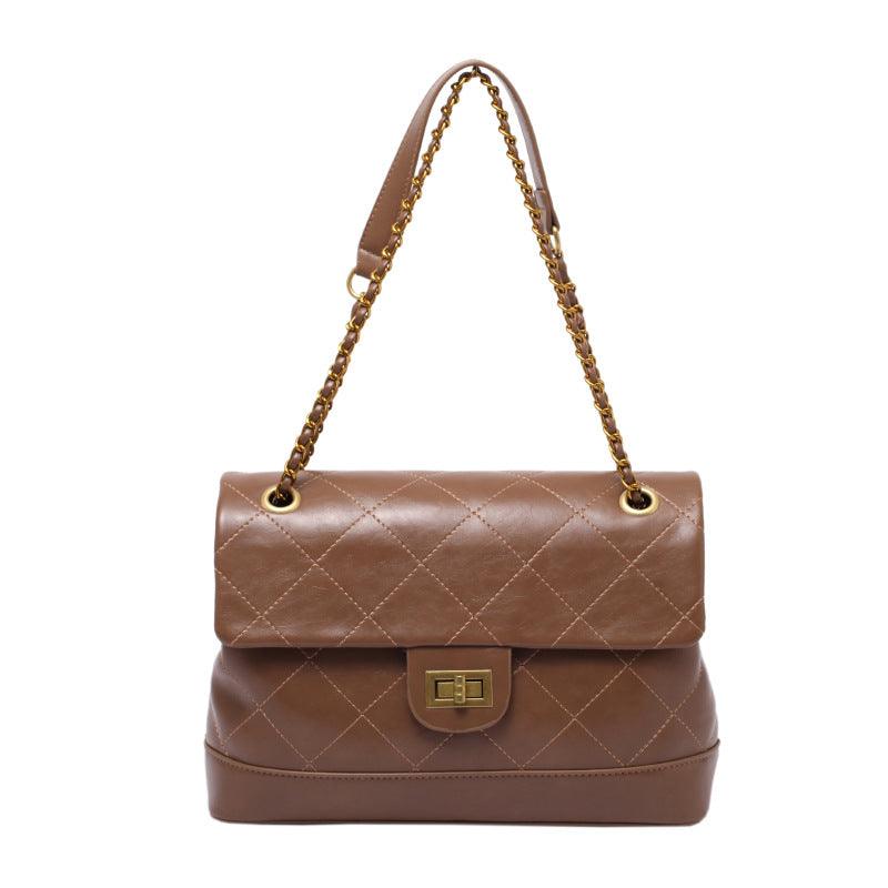 Winter Rhombus Personalized Stitching Shoulder Bag - MRSLM