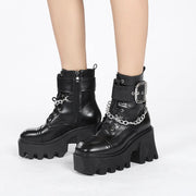 women's square toe platform boots - MRSLM