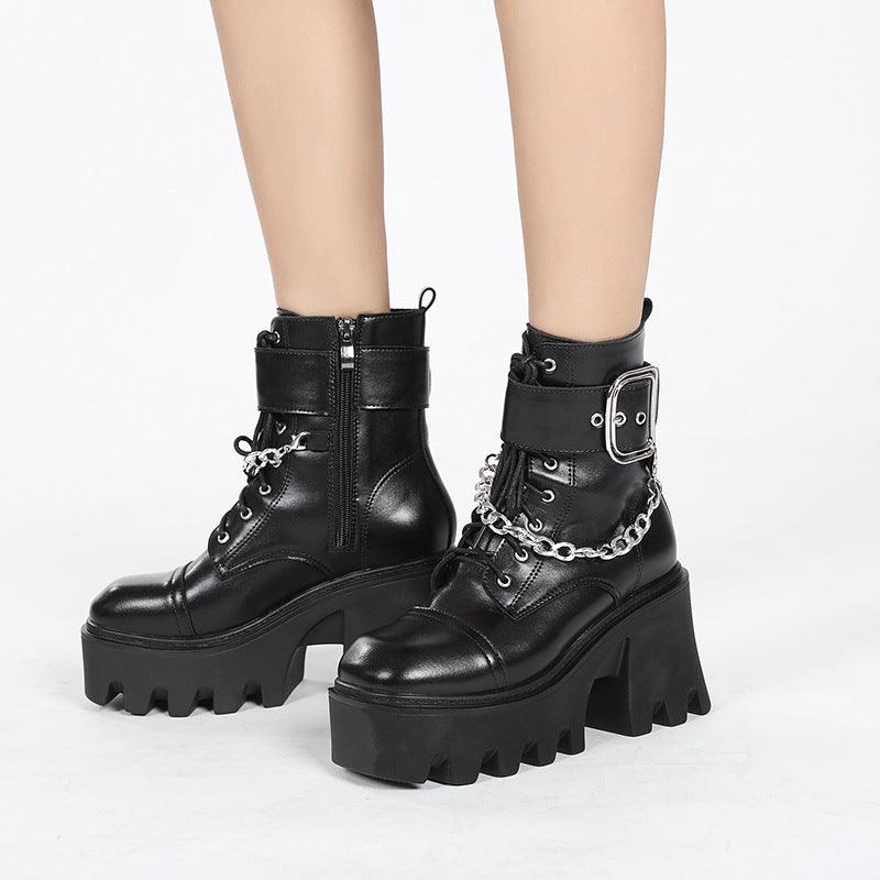 women's square toe platform boots - MRSLM