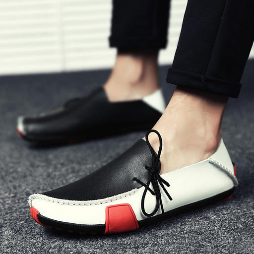 Men's soft flat sole leather shoes - MRSLM