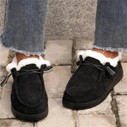 Ladies flat warm plush-lined shoes, view 5 - MRSLM