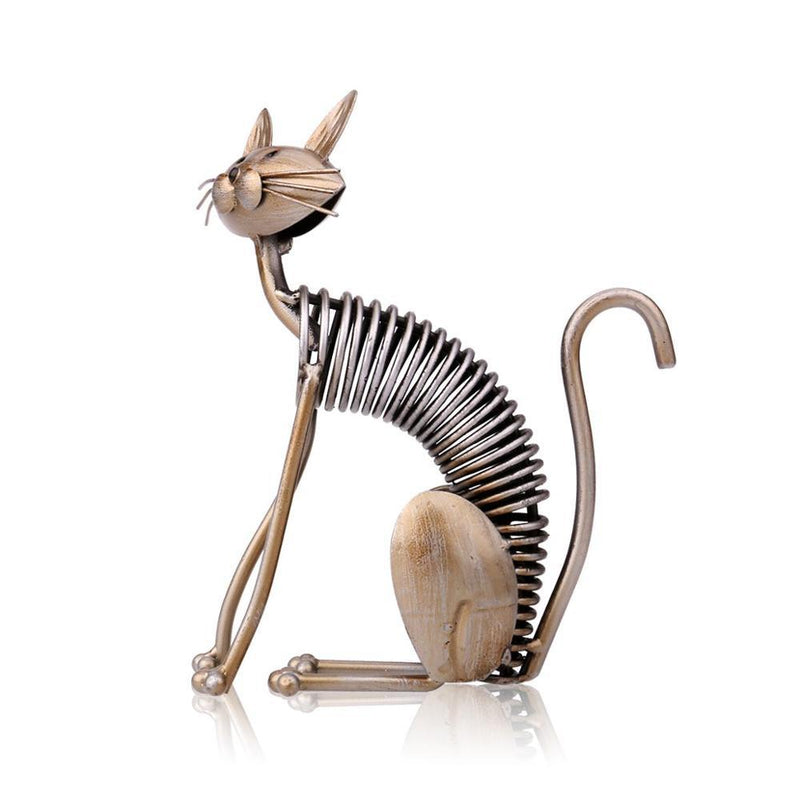 Artwork Wrought Iron Cat Lying On The Floor - MRSLM