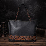 retro lychee leather shoulder bag, view 5 - MRSLM