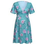 maternity dress with printed waist, view 3 - MRSLM