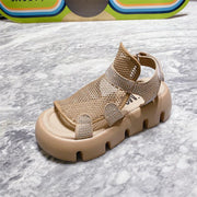 Thick sole mesh velcro Roman sandals, view 6 - MRSLM