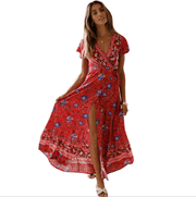 Printed high-waist velvet dress, view 2 - MRSLM