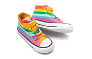 children's high-top rainbow canvas shoes - MRSLM