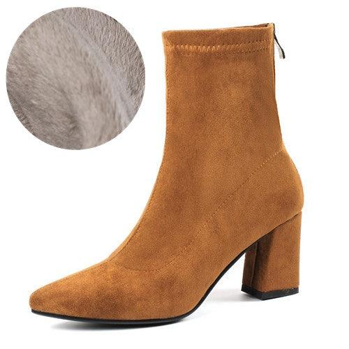 Women's pointed toe mid-tube Martin boots, view 2 - MRSLM