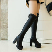 ultra-high-heeled stretch sleeve boots, view 2 - MRSLM