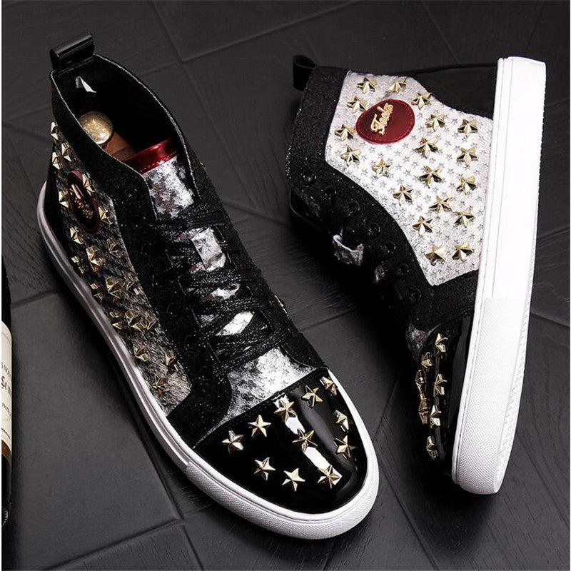 High-top punk studded casual shoes, view 5 - MRSLM
