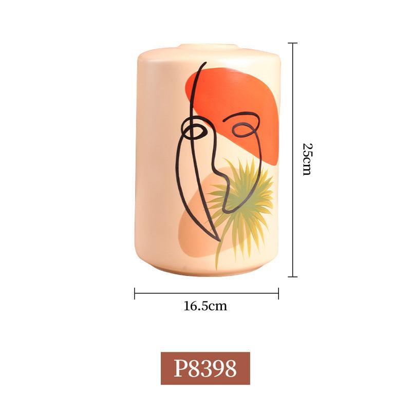 Nordic Painted Ceramic Vase Ins Living Room Decoration Ornaments - MRSLM