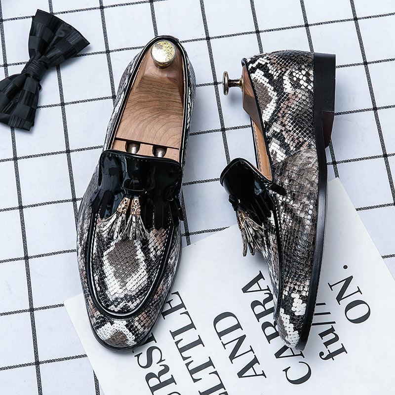 Men's casual slip-on PU loafers, view 3 - MRSLM