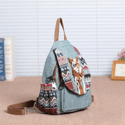 hand-woven canvas tassel chest bag, view 3 - MRSLM