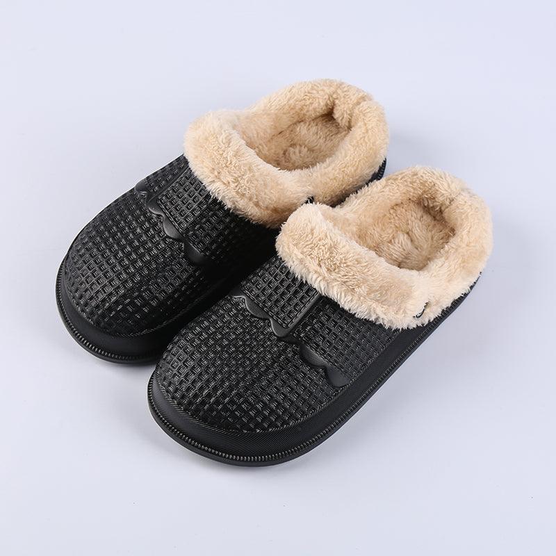 Removable cotton plush shoe cover slippers, view 3 - MRSLM
