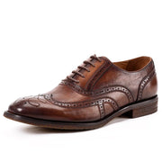 Men's carved brogue Oxford leather shoes, view 8 - MRSLM