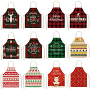 christmas themed linen apron, view 29 - MRSLM