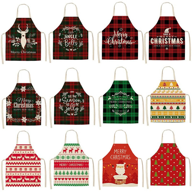 christmas themed linen apron, view 29 - MRSLM